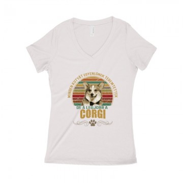 Minden Kutyát Egyenlőnek Corgi Női póló V kivágott
