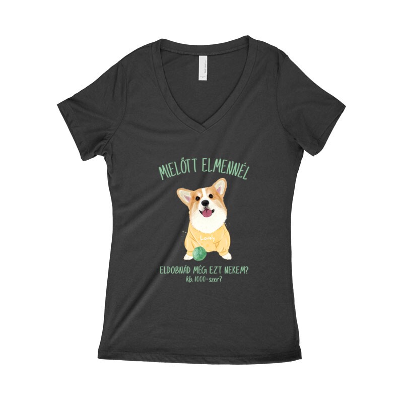 Eldobnád nekem? - Corgi Női póló V kivágott