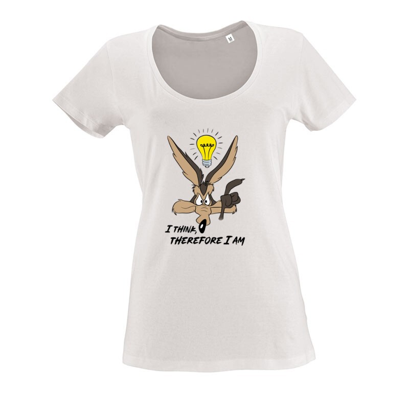 I think, therefore I am O nyakú női póló