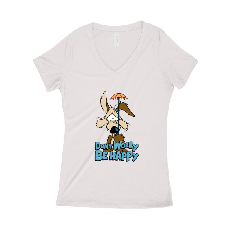 Don't worry, be happy Női póló V kivágott