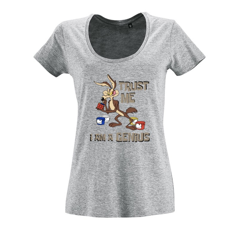Trust Me I am a Genius O nyakú női póló