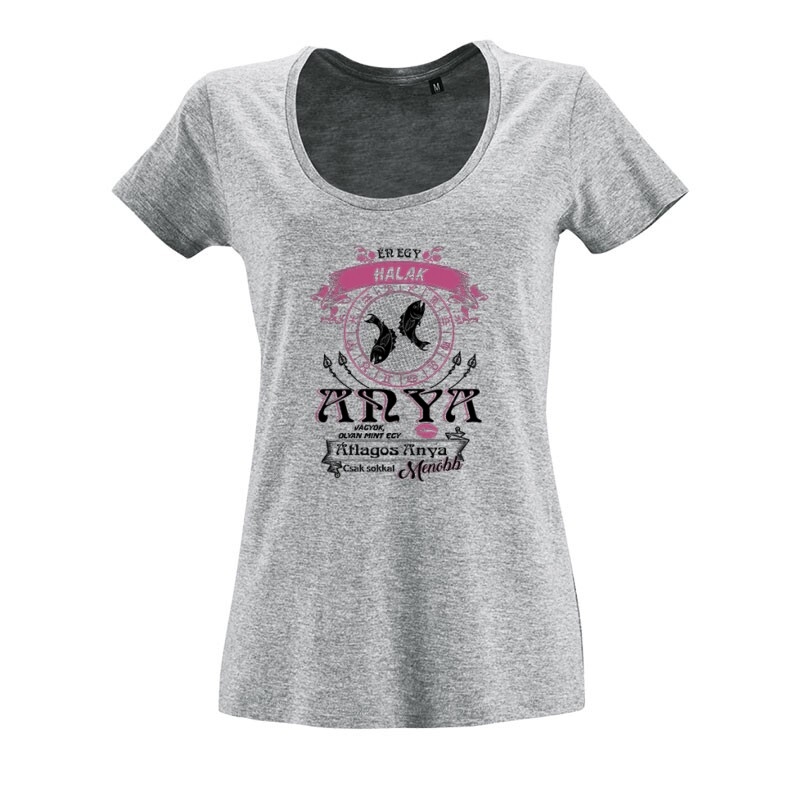 Halak Anyuka Vagyok O nyakú női póló