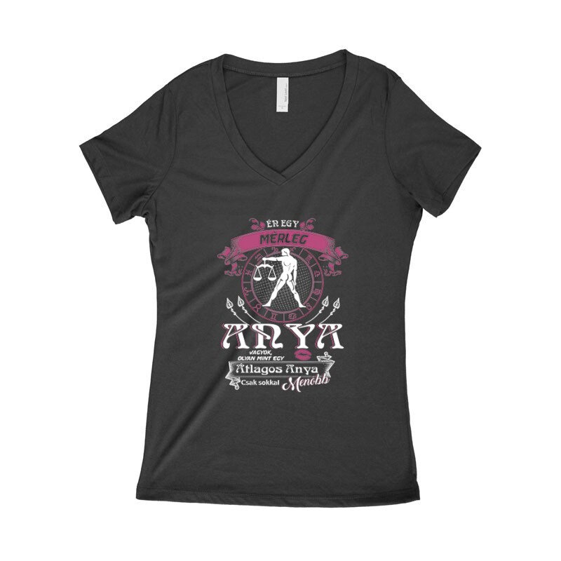 Mérleg Anya Vagyok Női póló V kivágott
