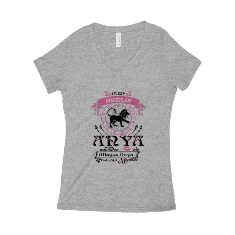 Oroszlán Anyuka Vagyok Női póló V kivágott