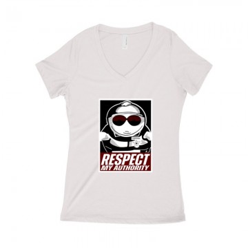 Respect my authority Női póló V kivágott