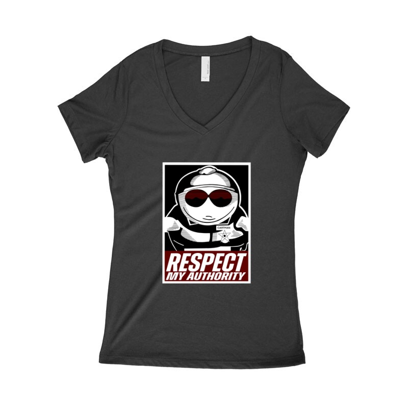 Respect my authority Női póló V kivágott