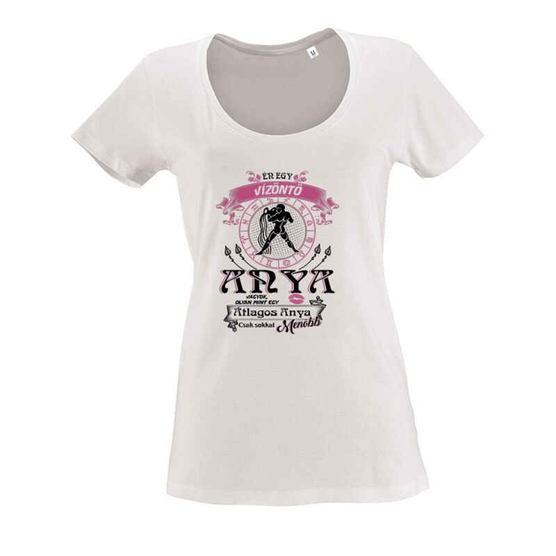 Vízöntő Anyuka O nyakú női póló