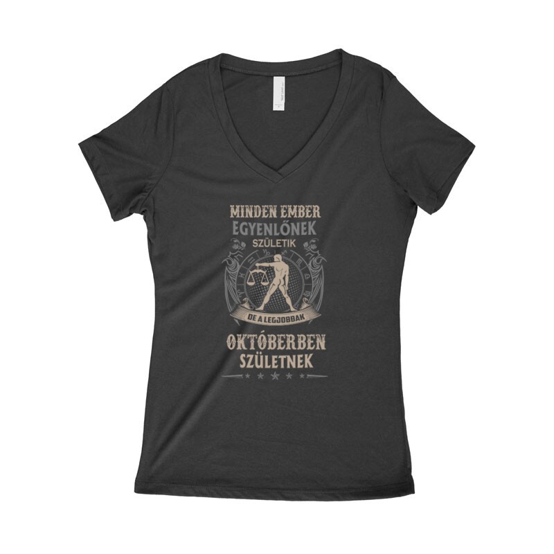 Minden Ember Eygenlőnek Születik-Mérleg Női póló V kivágott