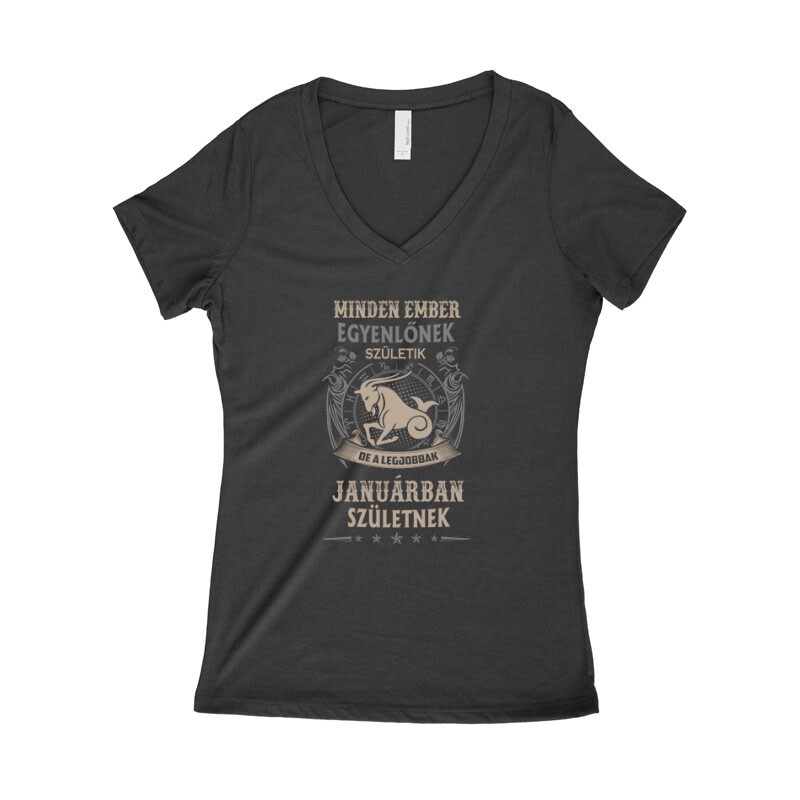 Minden Ember Egyenlőnek Születik Bak (01) Női póló V kivágott