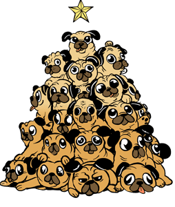 Pug Christmas tree