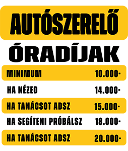 Óradíjak (autószerelő)