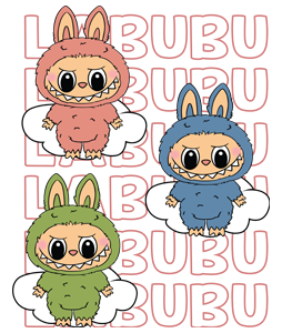 Red Labubu and friends